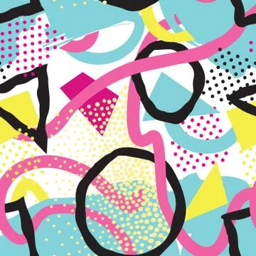 Abstract seamless pattern Blots, dots geometric background Illustrazione stock