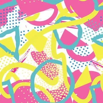 Abstract seamless pattern Blots, dots geometric background Stock Illustration
