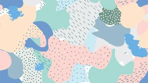 Abstract seamless pattern Blots, dots painted background Stock Illustration