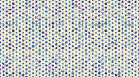 Abstract seamless pattern of blue and purple circles on a beige background.   Stock Illustration