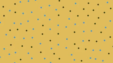 Abstract seamless pattern with blue and dark dots on yellow Stock Illustration