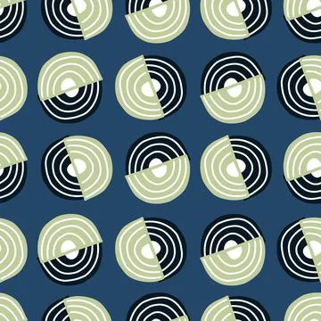 Abstract seamless pattern on blue background. Geometrical shapes for textile  Illustrazione stock