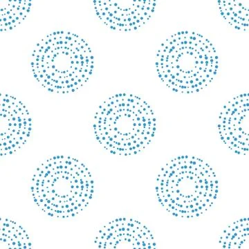 Abstract seamless pattern with blue circle elements Illustrazione stock