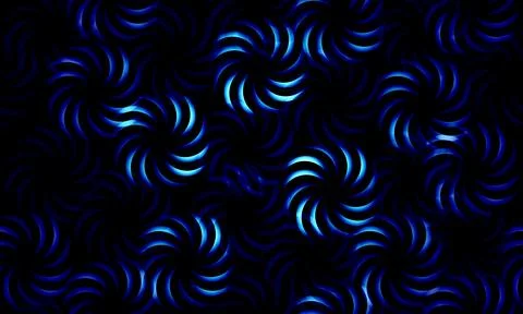 Abstract seamless pattern with blue circle elements on dark background. Illustrazione stock