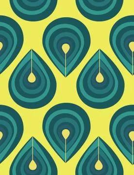 Abstract seamless pattern with blue drop elements Stock Illustration