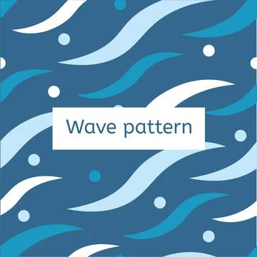 Abstract seamless pattern with blue waves イラスト素材