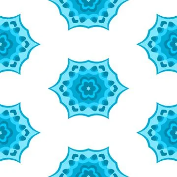 Abstract seamless pattern in blue on white Stock Illustration