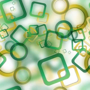 Abstract seamless pattern with blurred circles and squares Illustrazione stock