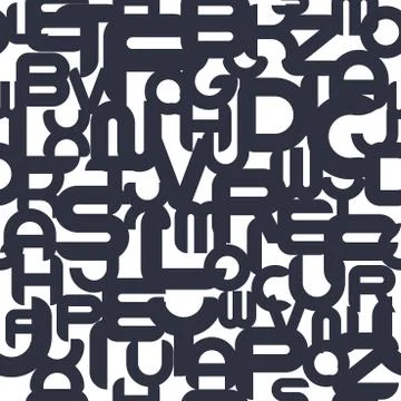 Abstract seamless pattern with bold english letters. Creative fashion repeatable Stock Illustration
