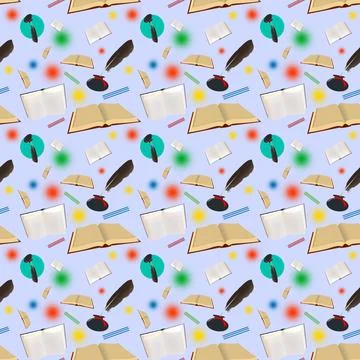Abstract seamless pattern books Stock Illustration