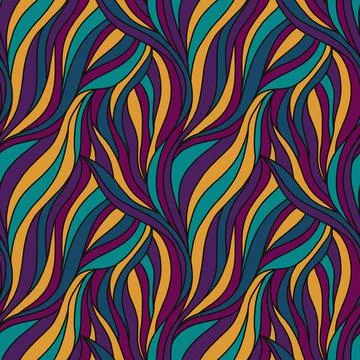 Abstract seamless pattern. Bright wavy stripes. Interlocking lines. Stock Illustration