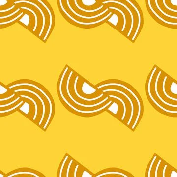 Abstract seamless pattern on bright yellow background. Geometrical shapes for Stock Illustration