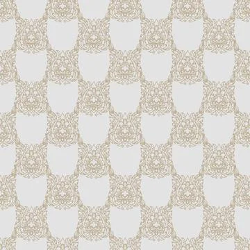 Abstract seamless pattern with Brown animal Thailand Ethnic ornaments Illustrazione stock