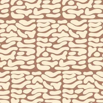 Abstract seamless pattern brown beige color stain smeared blob for textile de Stock Illustration