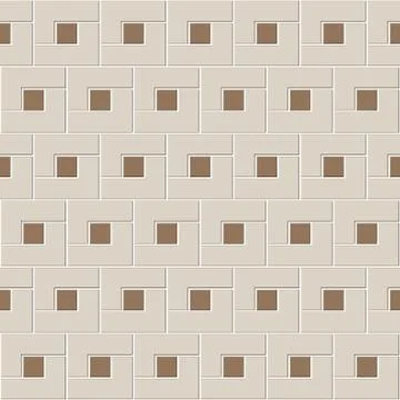 Abstract seamless pattern of brown ceramic floor tiles. L shape blocks with s Stock Illustration