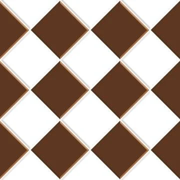 Abstract seamless pattern of brown white ceramic floor tiles.Design geometric Stock Illustration