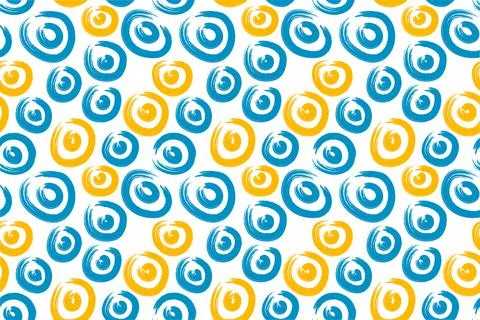Abstract seamless pattern of brush strokes in the form of circles in a soft c 스톡 일러스트