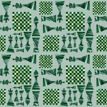 Abstract Seamless pattern in chess style Stock Illustration