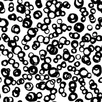 Abstract seamless pattern with circle elements on white background. Stock Illustration