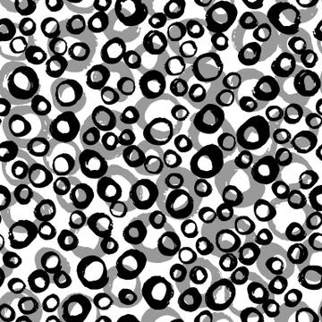 Abstract seamless pattern with circle elements on white background. 스톡 일러스트