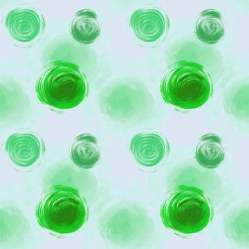 Abstract seamless pattern with circle of green on a light Stock Illustration