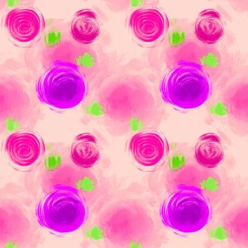 Abstract seamless pattern with circle of pink color on a light Stock Illustration