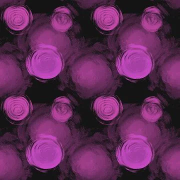 Abstract seamless pattern with circle of pink color on a black Stock Illustration