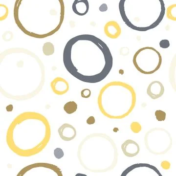 Abstract seamless pattern with circle round shapes elements on white backgrou 스톡 일러스트