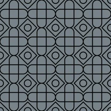 Abstract seamless pattern of circle, square and rhombus. geometric wallpaper. イラスト素材