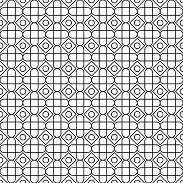 Abstract seamless pattern of circle, square and rhombus. geomatric wallpaper. Stock Illustration