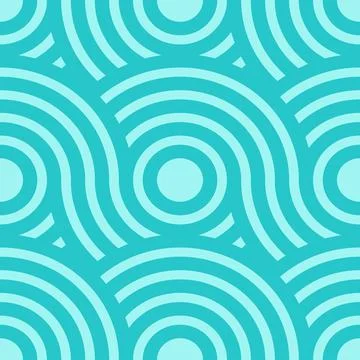 Abstract seamless pattern circle wave, ocean wave, geometric. vector Stock Illustration