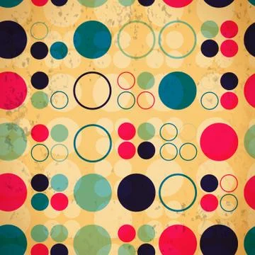 Abstract seamless pattern of circles and rings Illustrazione stock