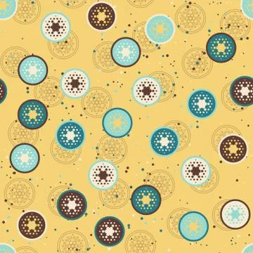 Abstract seamless pattern, circles and dots Stock Illustration