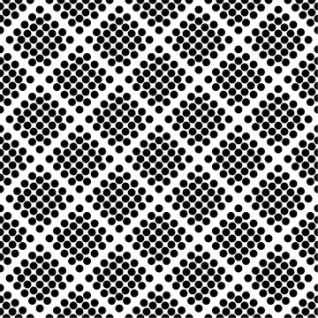 Abstract seamless pattern with circles. Modern black and white texture. Geome イラスト素材