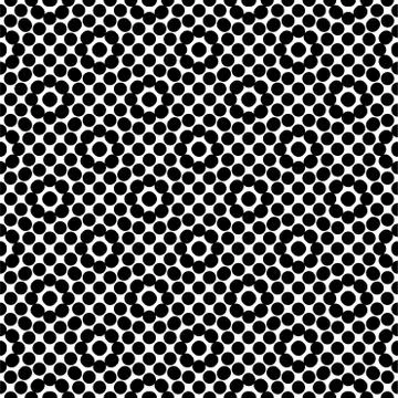 Abstract seamless pattern with circles. Modern black and white texture. Geome Illustrazione stock