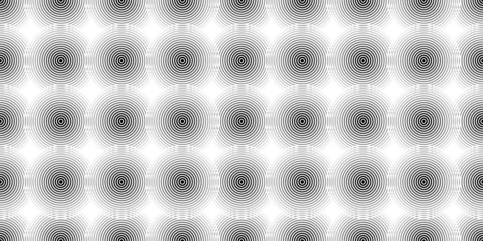 Abstract seamless pattern with circular lines. Concentric geometric design Stock Illustration