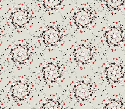 Abstract seamless pattern. Circular ornament. Swirl geometric dots Stock Illustration