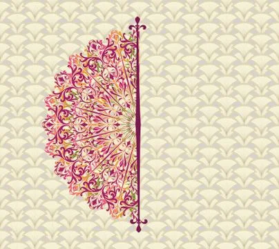 Abstract seamless pattern with circular ornament Stock Illustration