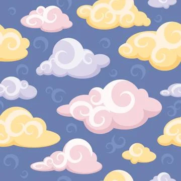Abstract seamless pattern with clouds Stockillustratie