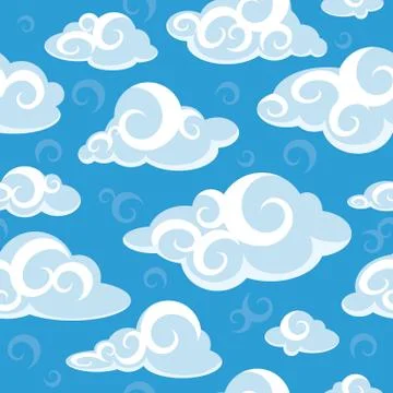 Abstract seamless pattern with clouds Illustrazione stock