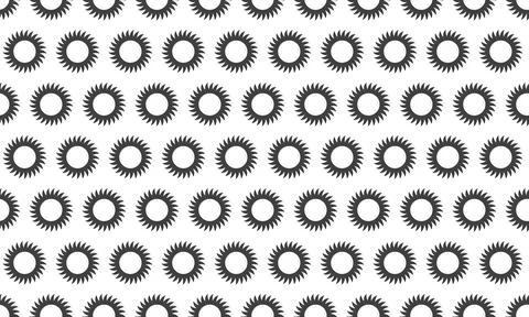 Abstract seamless pattern of cogwheellike suns.  Minimalist monochrome desi.. Stock Illustration