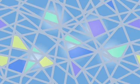 Abstract seamless pattern in cold colors - lines and polygons 스톡 일러스트