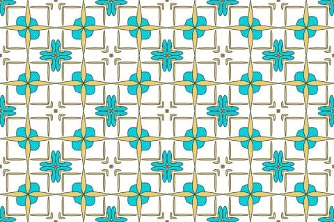 Abstract seamless pattern of color elements of sea water and bea Stock Illustration