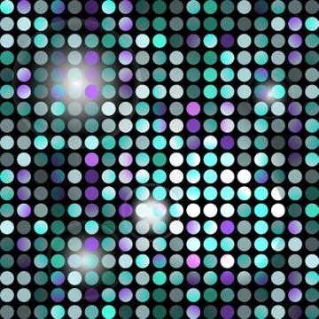 Abstract seamless pattern of colored dots with backlight Stock Illustration