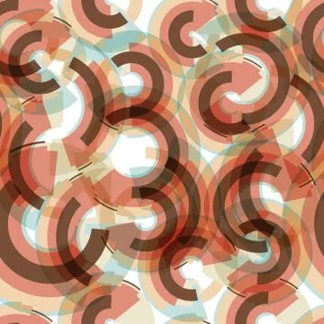 Abstract seamless pattern of colored rings and semirings Stock-Illustration