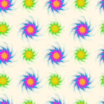 Abstract seamless pattern of colored stars in the shape of a funnel on a ligh Stock Illustration