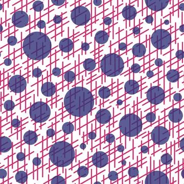 Abstract seamless pattern with colorful balls and lines.Illustration of color Stock Illustration