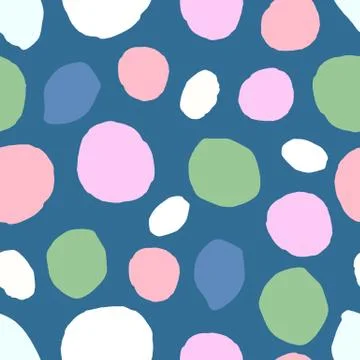 Abstract seamless pattern with colorful circle elements. Stock Illustration
