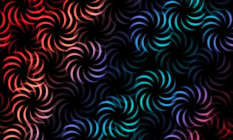 Abstract seamless pattern with colorful circle elements on dark background. Stock Illustration