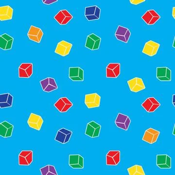Abstract seamless pattern - colorful cubes Illustrazione stock